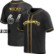 Adam Macko Men's Toronto Blue Jays Black Golden Replica Alternate Jersey