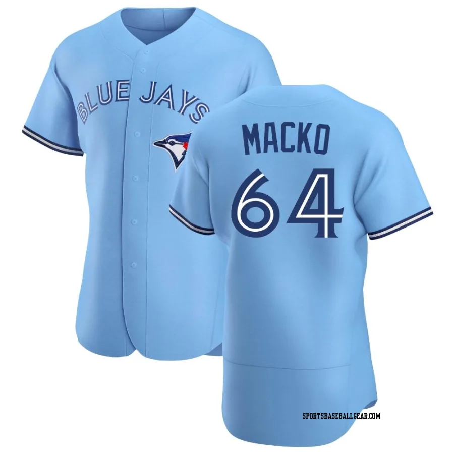 Adam Macko Men's Toronto Blue Jays Blue Authentic Powder Alternate Jersey