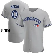 Adam Macko Men's Toronto Blue Jays Gray Authentic Road Jersey