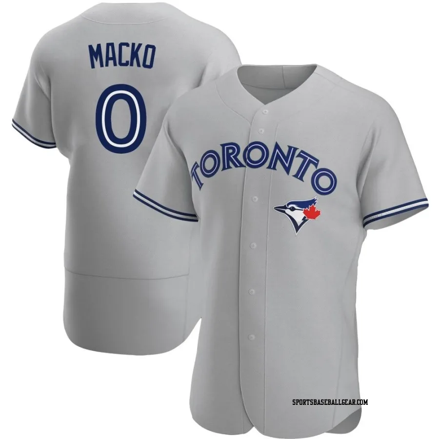 Adam Macko Men's Toronto Blue Jays Gray Authentic Road Jersey