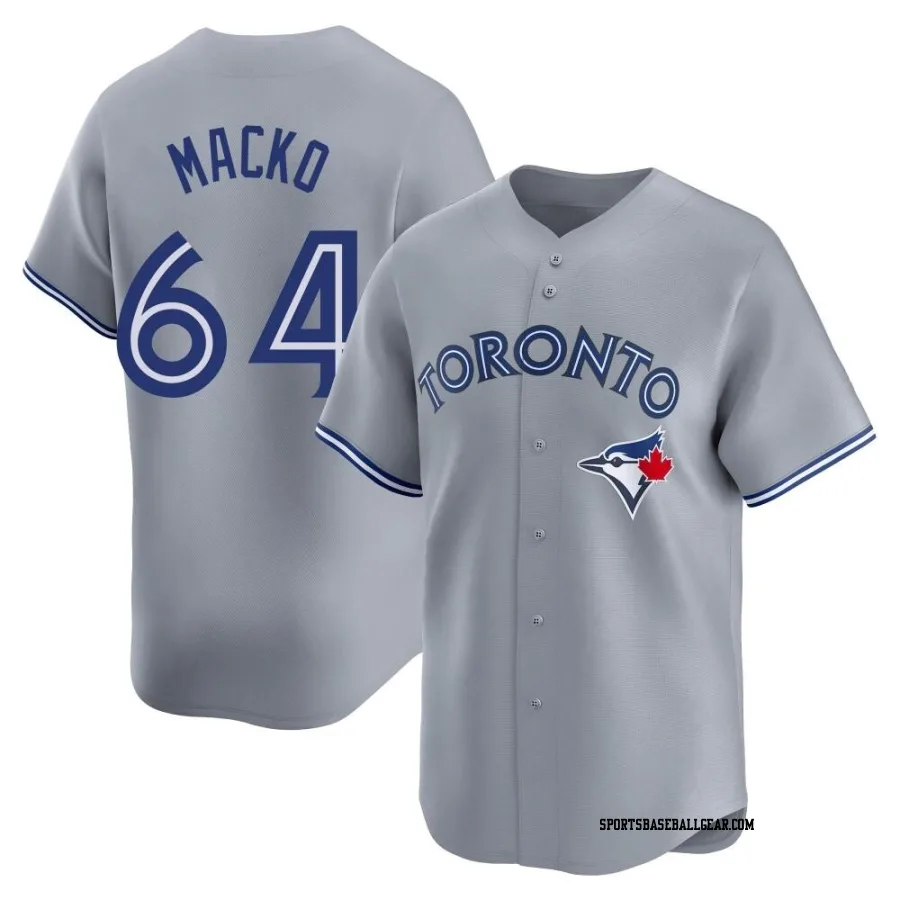 Adam Macko Men's Toronto Blue Jays Gray Limited Away Jersey