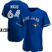 Adam Macko Men's Toronto Blue Jays Royal Authentic Alternate Jersey