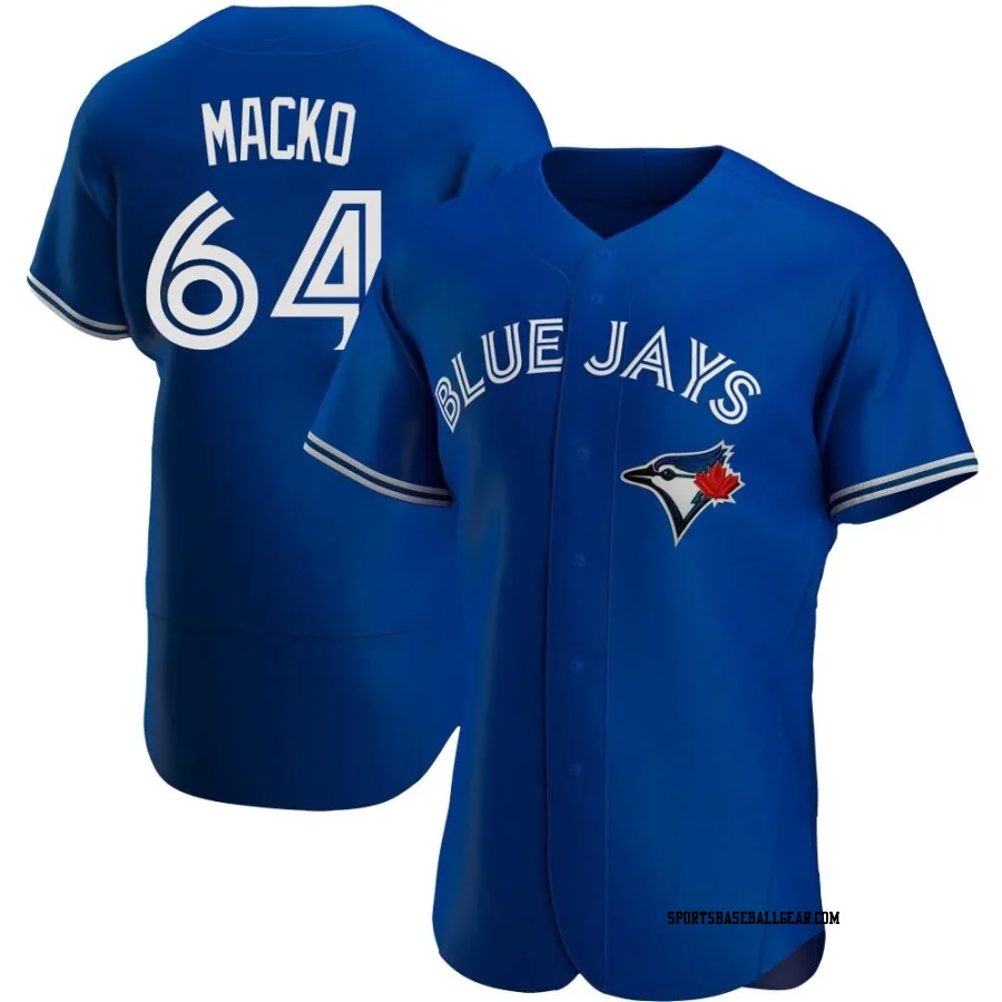 Adam Macko Men's Toronto Blue Jays Royal Authentic Alternate Jersey