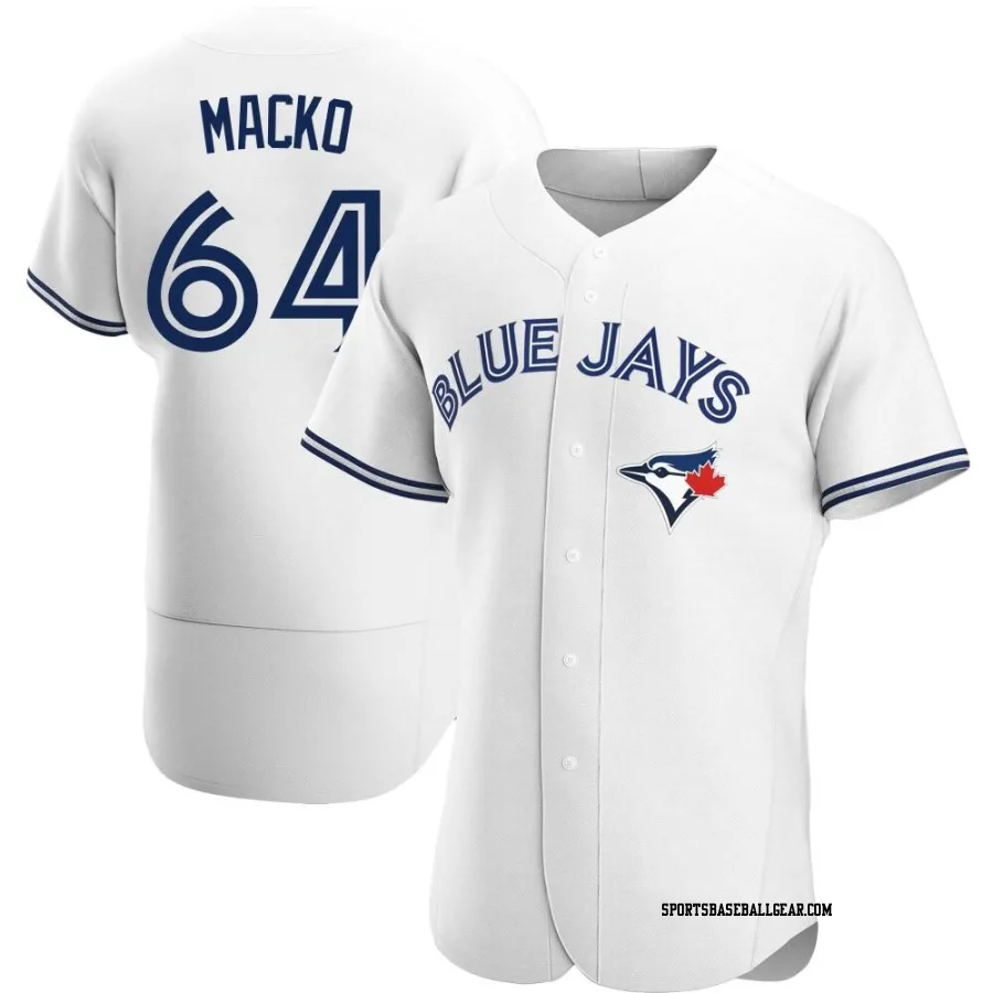 Adam Macko Men's Toronto Blue Jays White Authentic Home Jersey