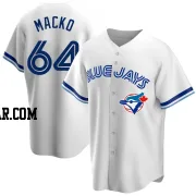 Adam Macko Men's Toronto Blue Jays White Replica Home Cooperstown Collection Jersey