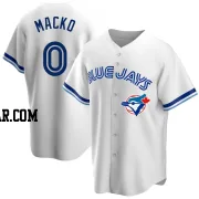 Adam Macko Men's Toronto Blue Jays White Replica Home Cooperstown Collection Jersey