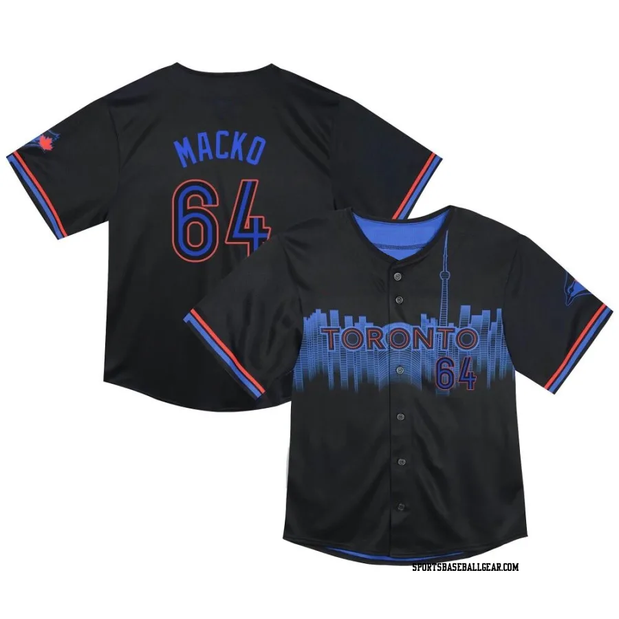 Adam Macko Toddler Toronto Blue Jays Black Limited 2024 City Connect Jersey