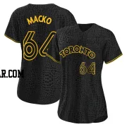 Adam Macko Women's Toronto Blue Jays Black Authentic Snake Skin City Jersey