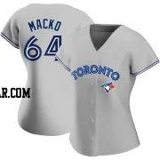 Adam Macko Women's Toronto Blue Jays Gray Authentic Road Jersey