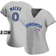 Adam Macko Women's Toronto Blue Jays Gray Authentic Road Jersey