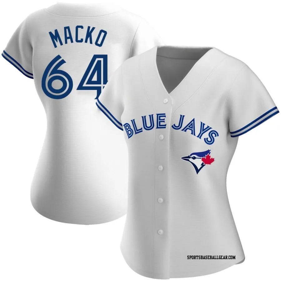 Adam Macko Women's Toronto Blue Jays White Authentic Home Jersey