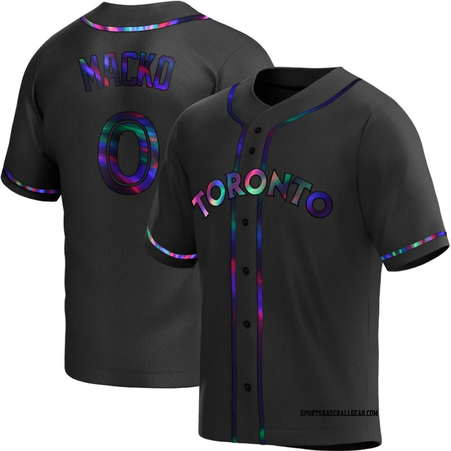 Adam Macko Youth Toronto Blue Jays Black Holographic Replica Alternate Jersey