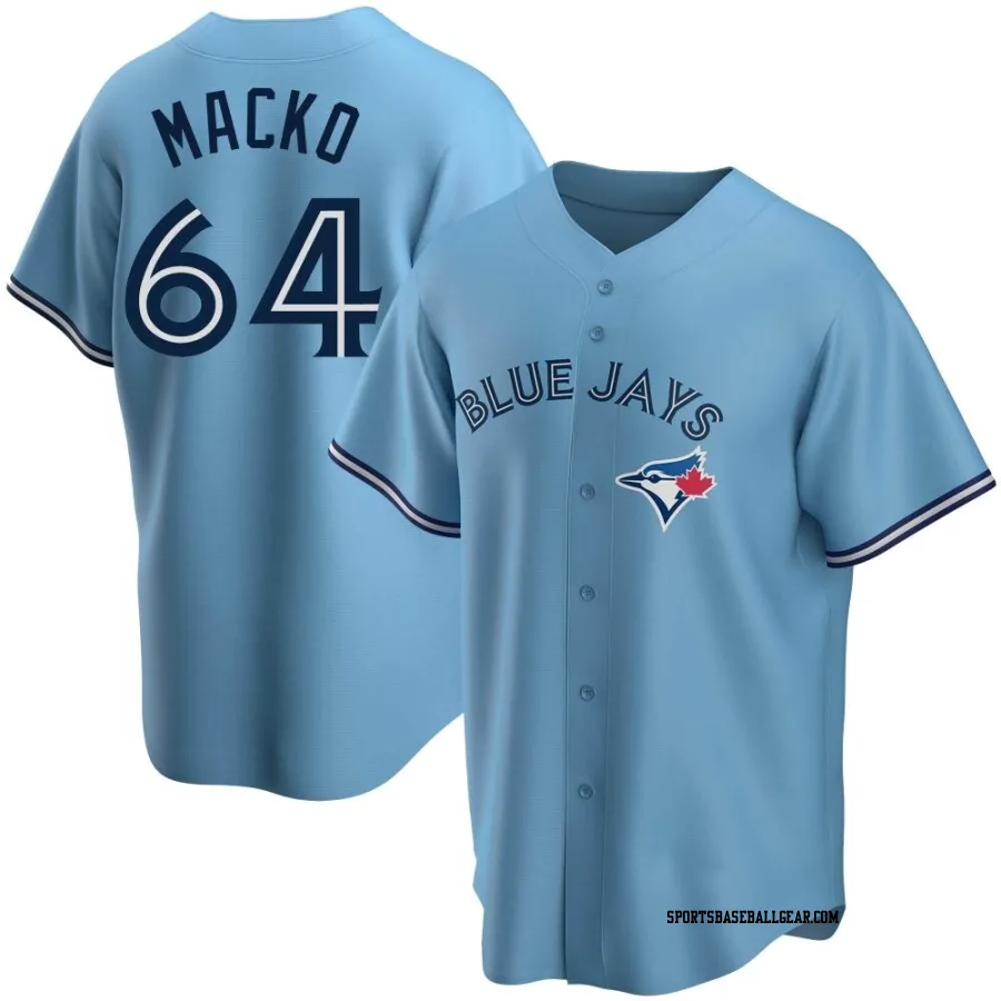 Adam Macko Youth Toronto Blue Jays Blue Replica Powder Alternate Jersey