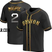 Adam Magpoc Men's Boston Red Sox Black Golden Replica Alternate Jersey