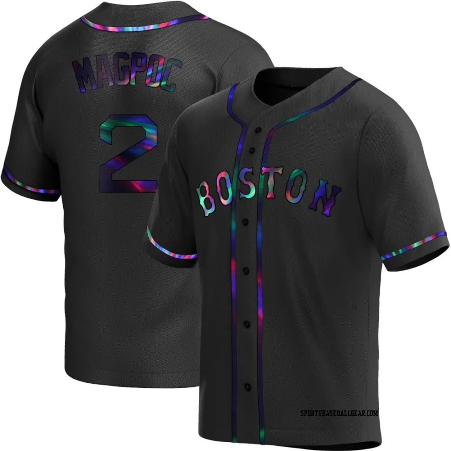 Adam Magpoc Men's Boston Red Sox Black Holographic Replica Alternate Jersey