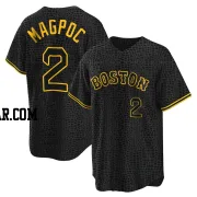 Adam Magpoc Men's Boston Red Sox Black Replica Snake Skin City Jersey