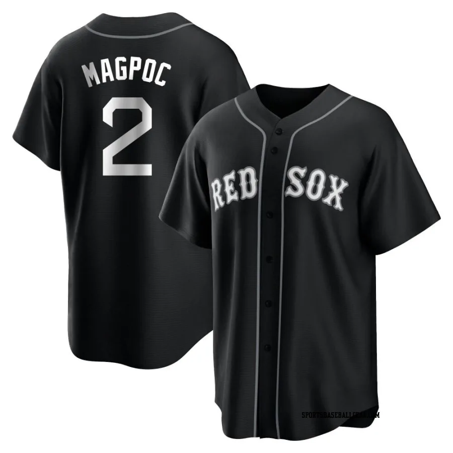 Adam Magpoc Men's Boston Red Sox Black/White Replica Jersey