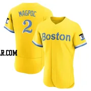 Adam Magpoc Men's Boston Red Sox Gold/Light Authentic Blue 2021 City Connect Jersey