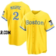 Adam Magpoc Men's Boston Red Sox Gold/Light Replica Blue 2021 City Connect Player Jersey