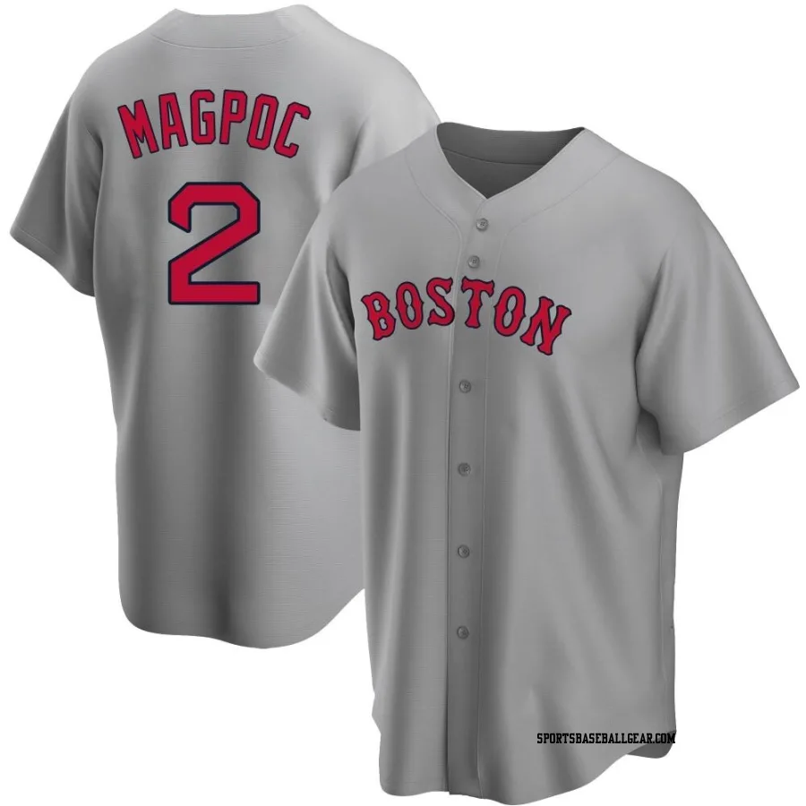 Adam Magpoc Men's Boston Red Sox Gray Replica Road Jersey