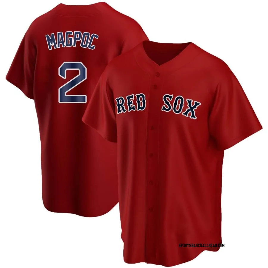 Adam Magpoc Men's Boston Red Sox Red Replica Alternate Jersey