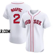 Adam Magpoc Men's Boston Red Sox White Elite Home Patch Jersey