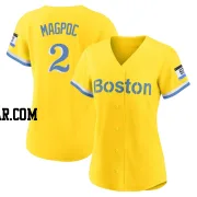 Adam Magpoc Women's Boston Red Sox Gold/Light Replica Blue 2021 City Connect Player Jersey