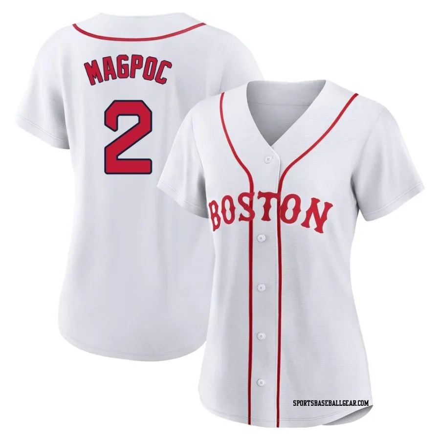 Adam Magpoc Women's Boston Red Sox White Authentic 2021 Patriots' Day Jersey