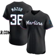 Adam Mazur Men's Miami Marlins Black Elite Alternate Vapor Premier Jersey