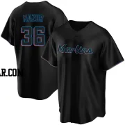 Adam Mazur Men's Miami Marlins Black Replica Alternate Jersey