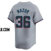 Adam Mazur Men's Miami Marlins Gray Limited Road Jersey