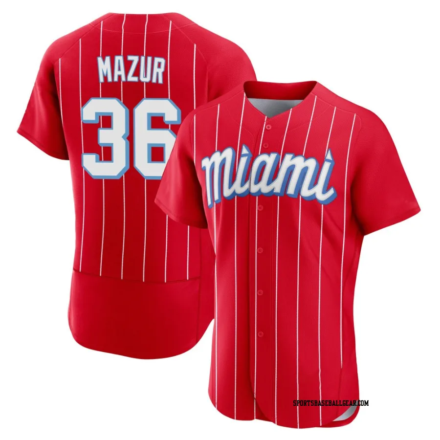 Adam Mazur Men's Miami Marlins Red Authentic 2021 City Connect Jersey