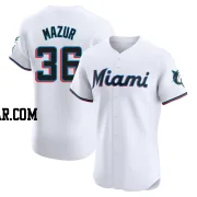 Adam Mazur Men's Miami Marlins White Elite Home Jersey