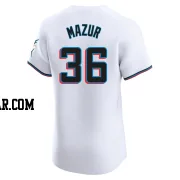 Adam Mazur Men's Miami Marlins White Elite Home Jersey