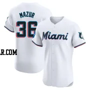 Adam Mazur Men's Miami Marlins White Elite Home Patch Jersey