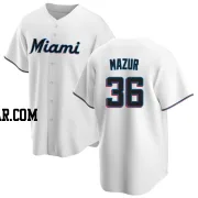 Adam Mazur Men's Miami Marlins White Replica Home Jersey