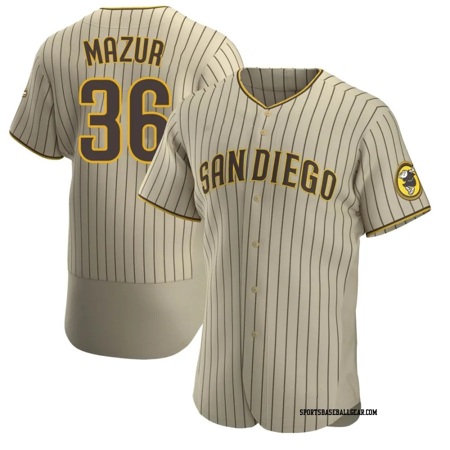 Adam Mazur Men's San Diego Padres Tan/Brown Authentic Alternate Jersey