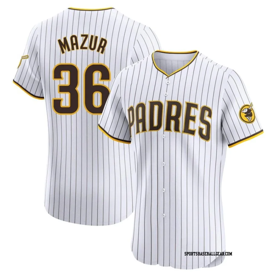 Adam Mazur Men's San Diego Padres White Elite Home Jersey