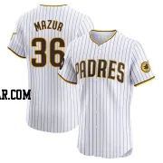 Adam Mazur Men's San Diego Padres White Elite Home Patch Jersey