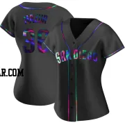 Adam Mazur Women's San Diego Padres Black Holographic Replica Alternate Jersey