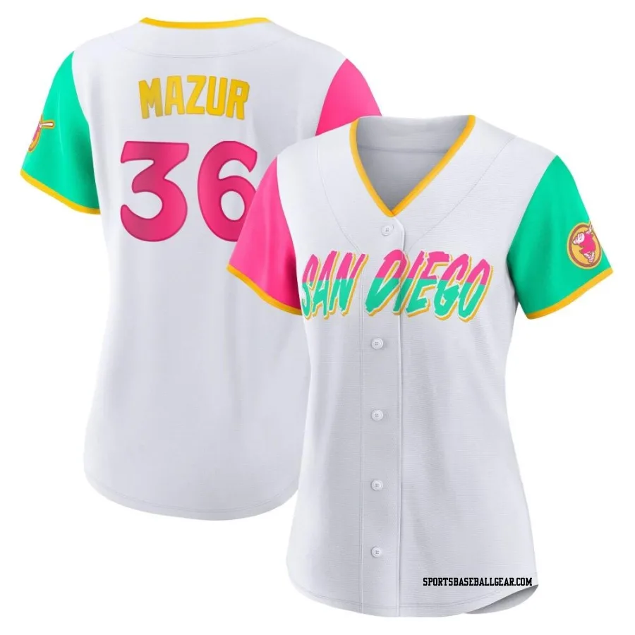 Adam Mazur Women's San Diego Padres White Authentic 2022 City Connect Jersey