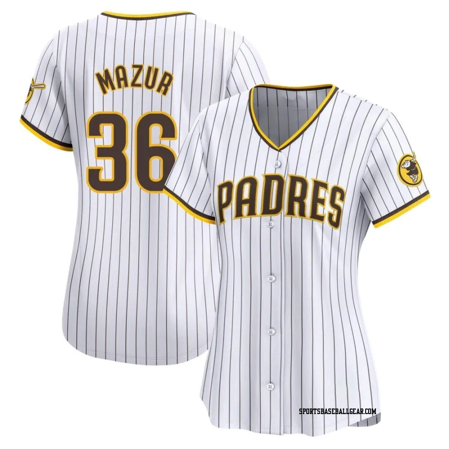 Adam Mazur Women's San Diego Padres White Limited Home Jersey