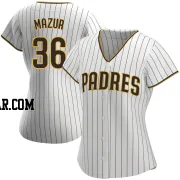 Adam Mazur Women's San Diego Padres White/Brown Authentic Home Jersey