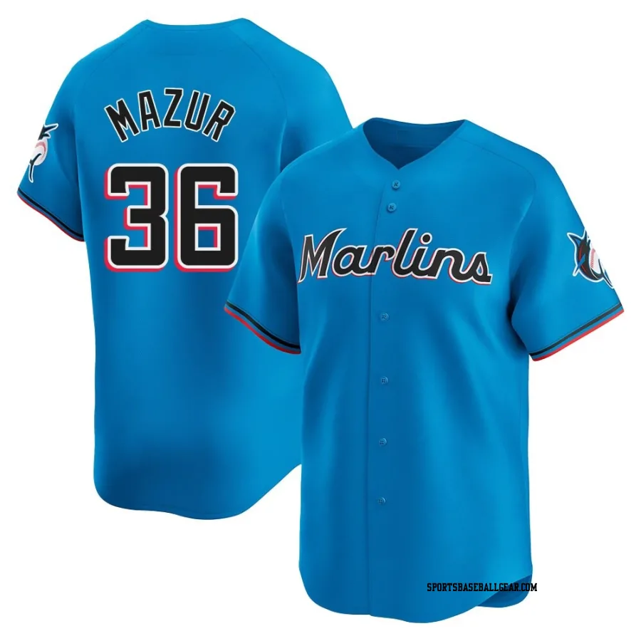 Adam Mazur Youth Miami Marlins Blue Limited Alternate Jersey