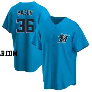 Adam Mazur Youth Miami Marlins Blue Replica Alternate Jersey