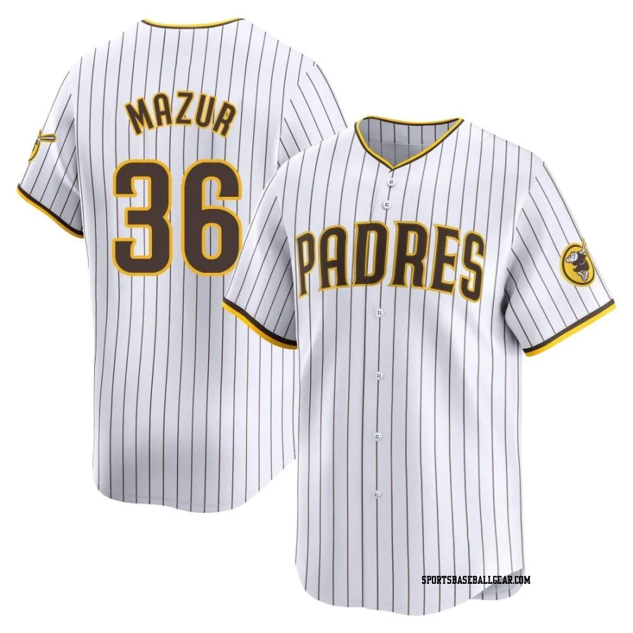 Adam Mazur Youth San Diego Padres White Limited Home Jersey