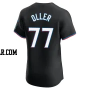 Adam Oller Men's Miami Marlins Black Elite Alternate Vapor Premier Jersey