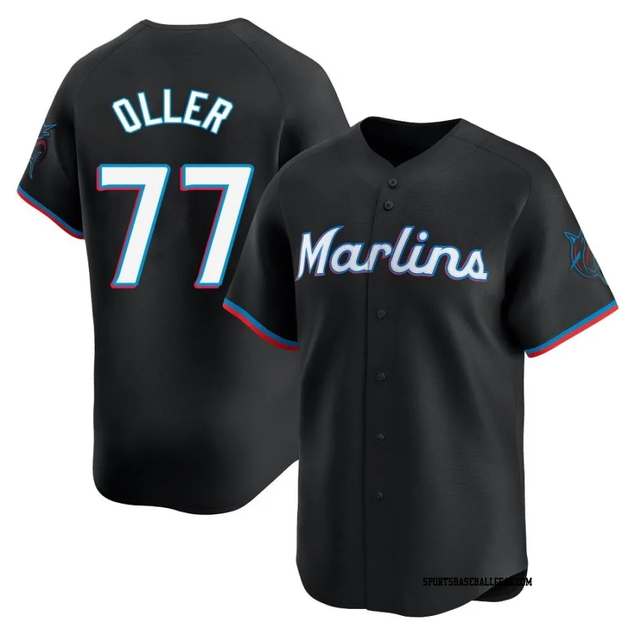 Adam Oller Men's Miami Marlins Black Limited Alternate Jersey