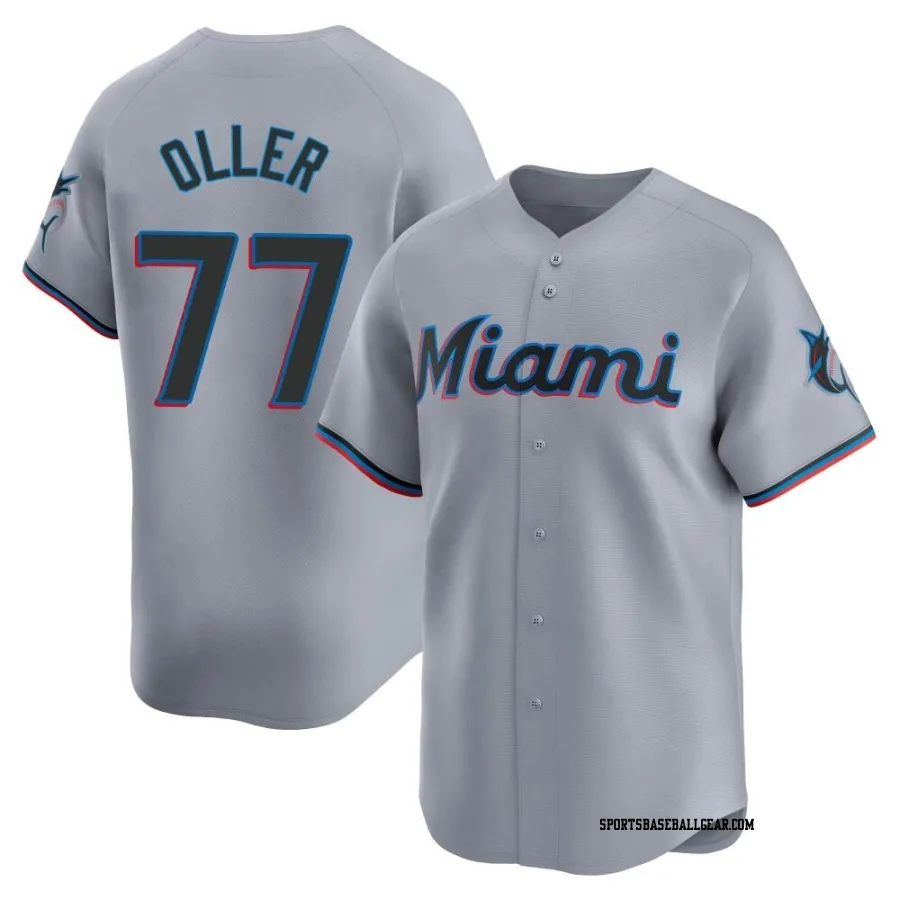 Adam Oller Men's Miami Marlins Gray Limited Road Jersey