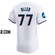 Adam Oller Men's Miami Marlins White Elite Home Patch Jersey